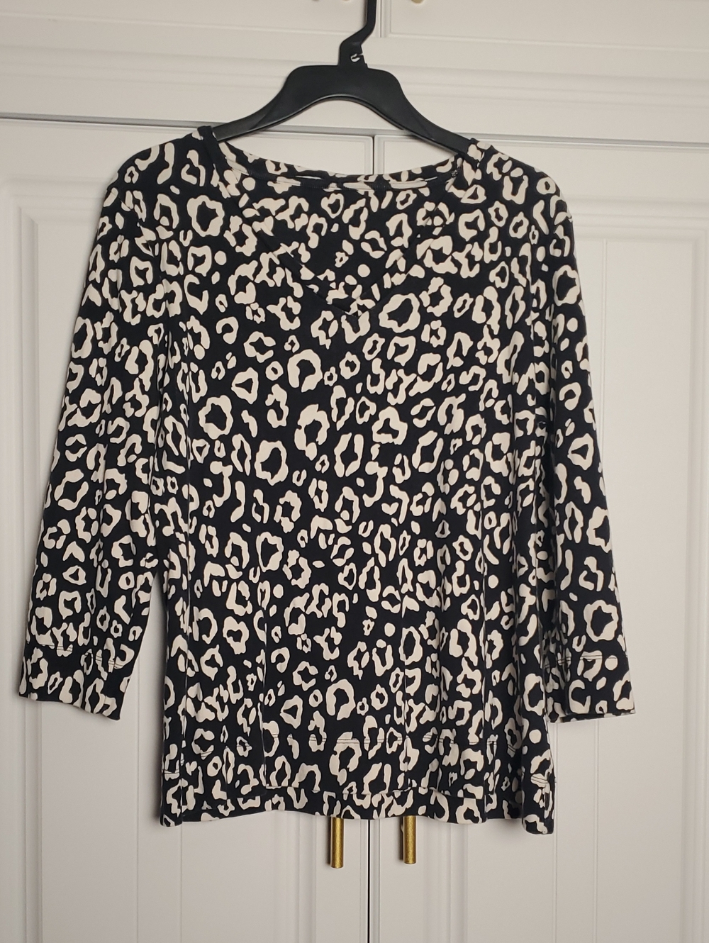 Black & Cream Leopard Print Women's Top